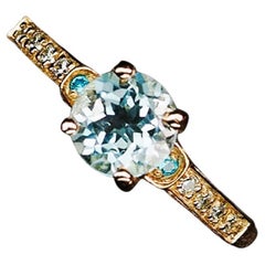 Santa Maria IF .90 Karat Aquamarin 
Saphir Roségold vergoldeter Sterling-Ring