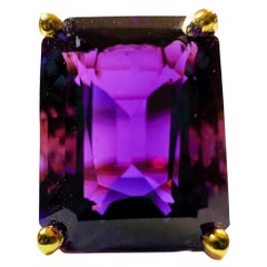 New Santa Maria IF 9.5 Ct Amethyst Yellow Gold Plated Sterling Ring New Santa Maria IF 9.5 Ct Amethyst Yellow Gold Plated Sterling Ring