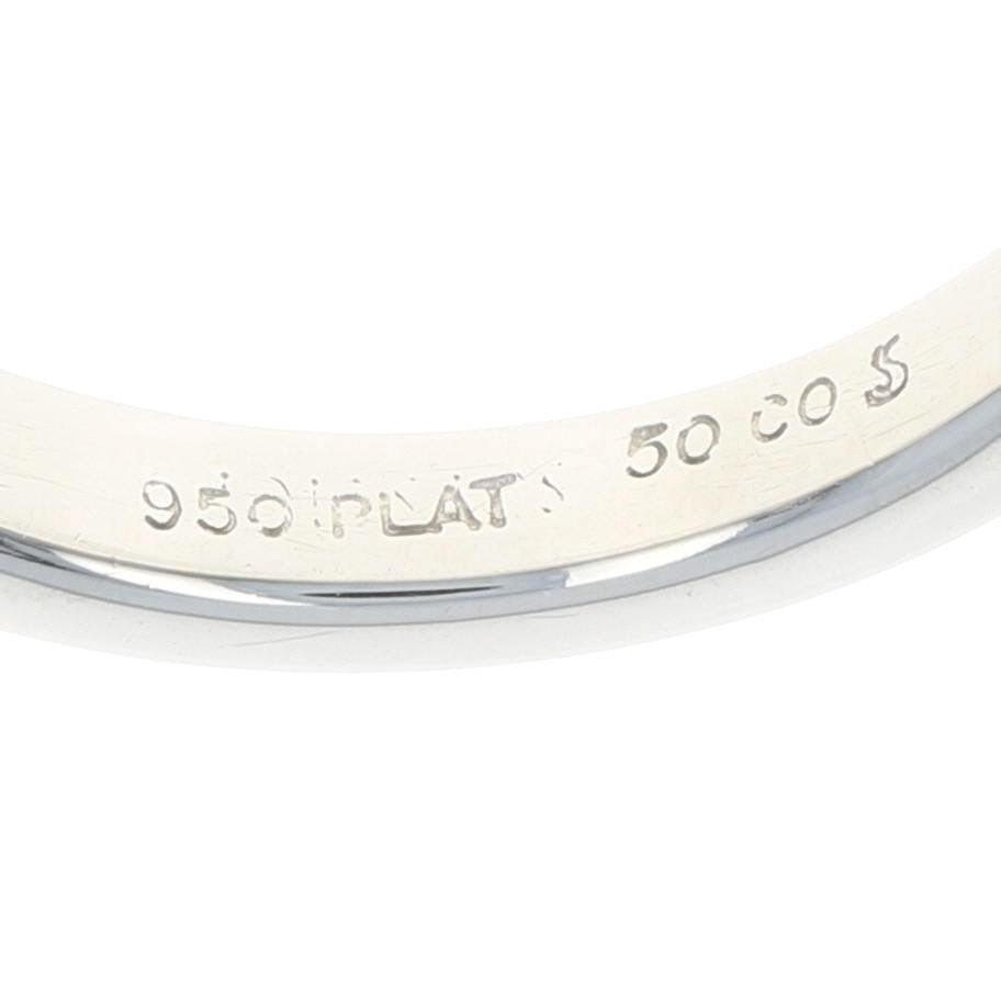 New Sapphire Solitaire Engagement Ring, 950 Platinum Round Cut .53 Carat For Sale 1