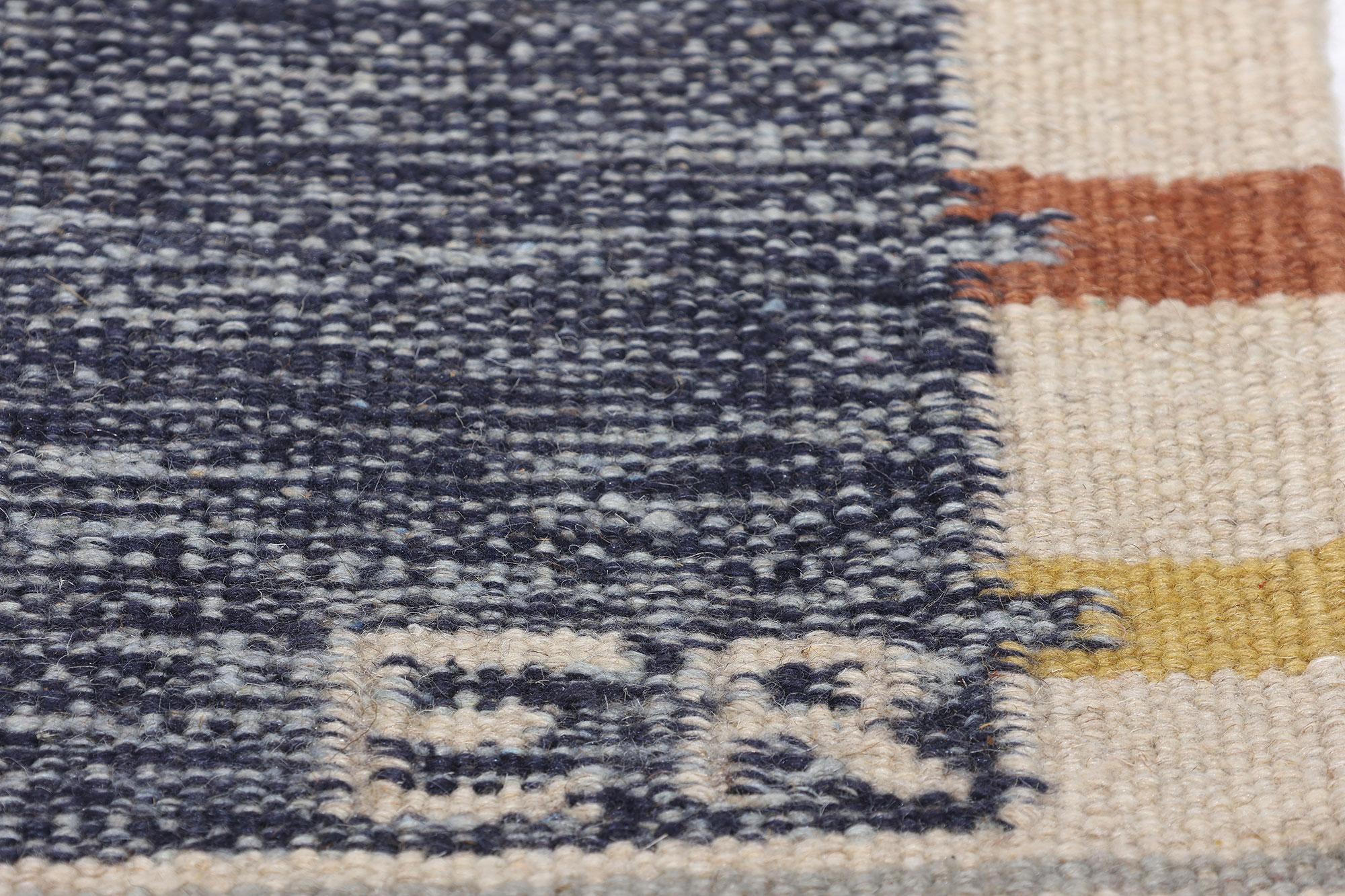 Nuevo Kilim Röllakan Azul Escandinavo de Inspiración Sueca, 09'05 x 11'10 en Nuevo estado para la venta en Dallas, TX