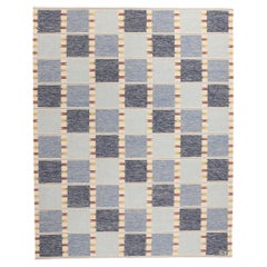New Scandinavian Blue Swedish Inspired Kilim Röllakan, 09'05 x 11'10