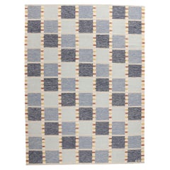 Nuovo Kilim Röllakan di ispirazione scandinava blu svedese,  10'05 x 14'00