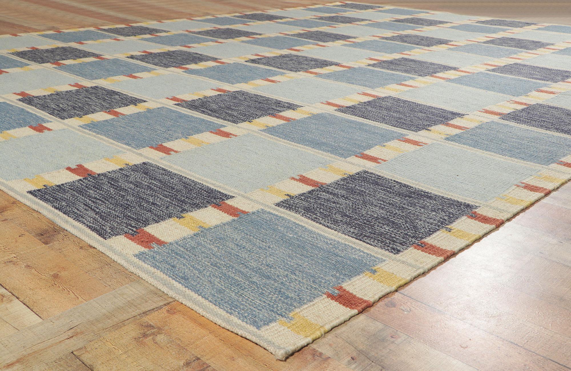 Neu Skandinavisch Blau Schwedisch Inspiriert Röllakan, 10'03 x 13'08 im Angebot 2