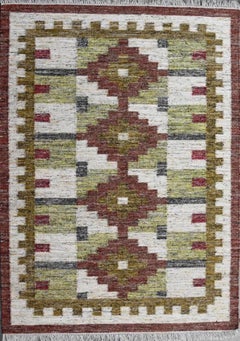 New Scandinavian Design Handwoven Flat Rug Kilim, size 6ft 6in x 9ft 10in