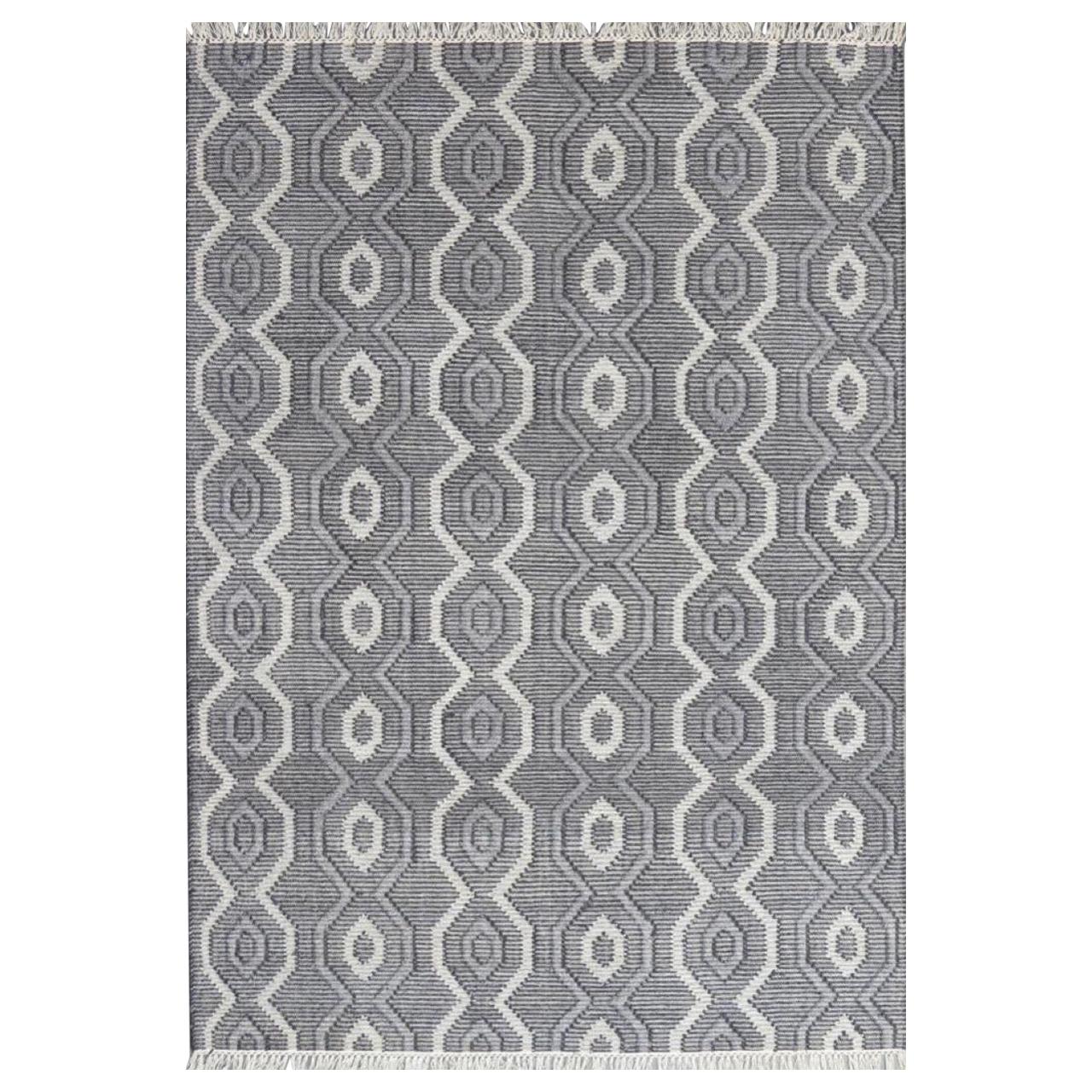 New Scandinavian Design Handwoven Flat Rug Kilim, size 6ft 6in x 9ft 10in