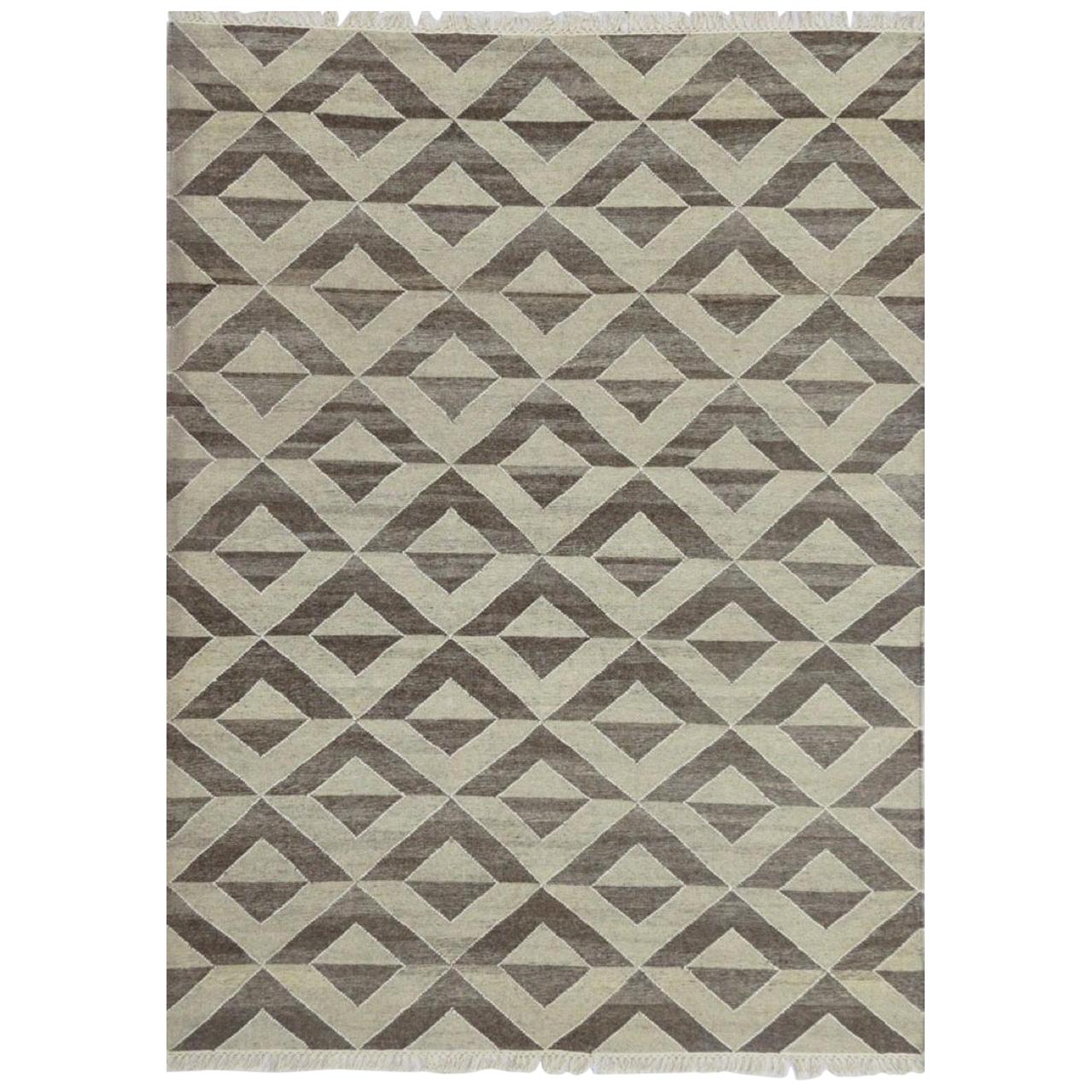 New Scandinavian Design Handwoven Flat Rug Kilim, size 6ft 6in x 9ft 10in