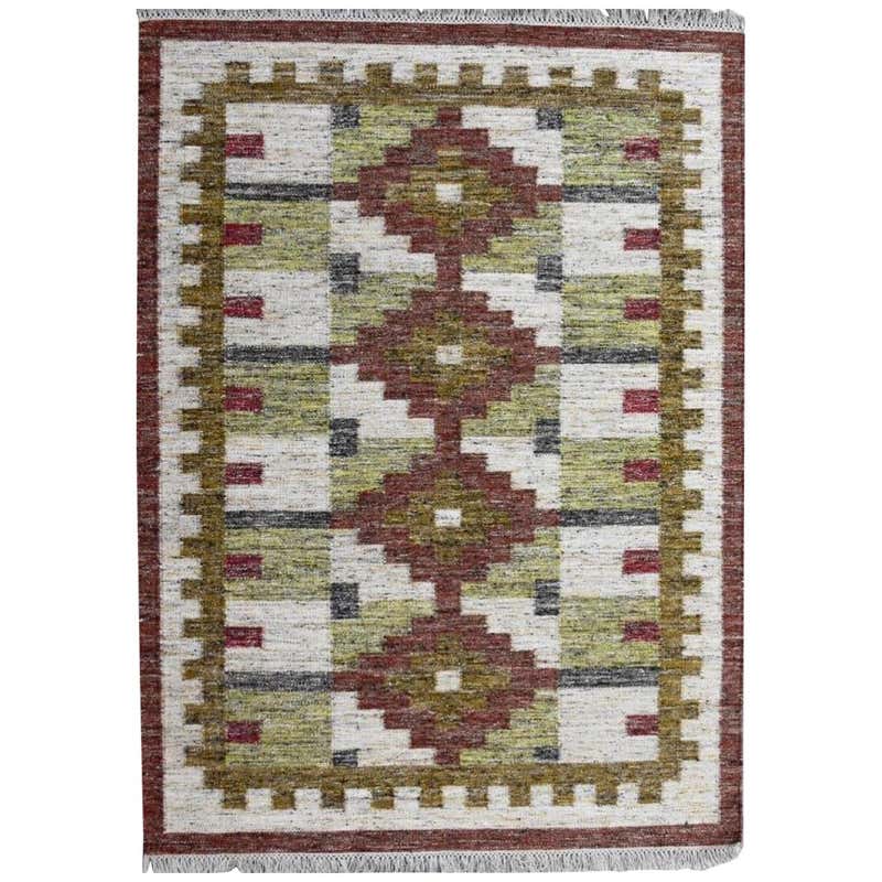 Nazmiyal Vintage Scandinavian Dutch Corneille Rug. 6 ft 6 in x 8 ft 10 ...