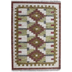 Nouveau tapis Kilim scandinave tissé à la main de forme plate, taille 6 pieds 6 po. x 9 pieds 10 po.