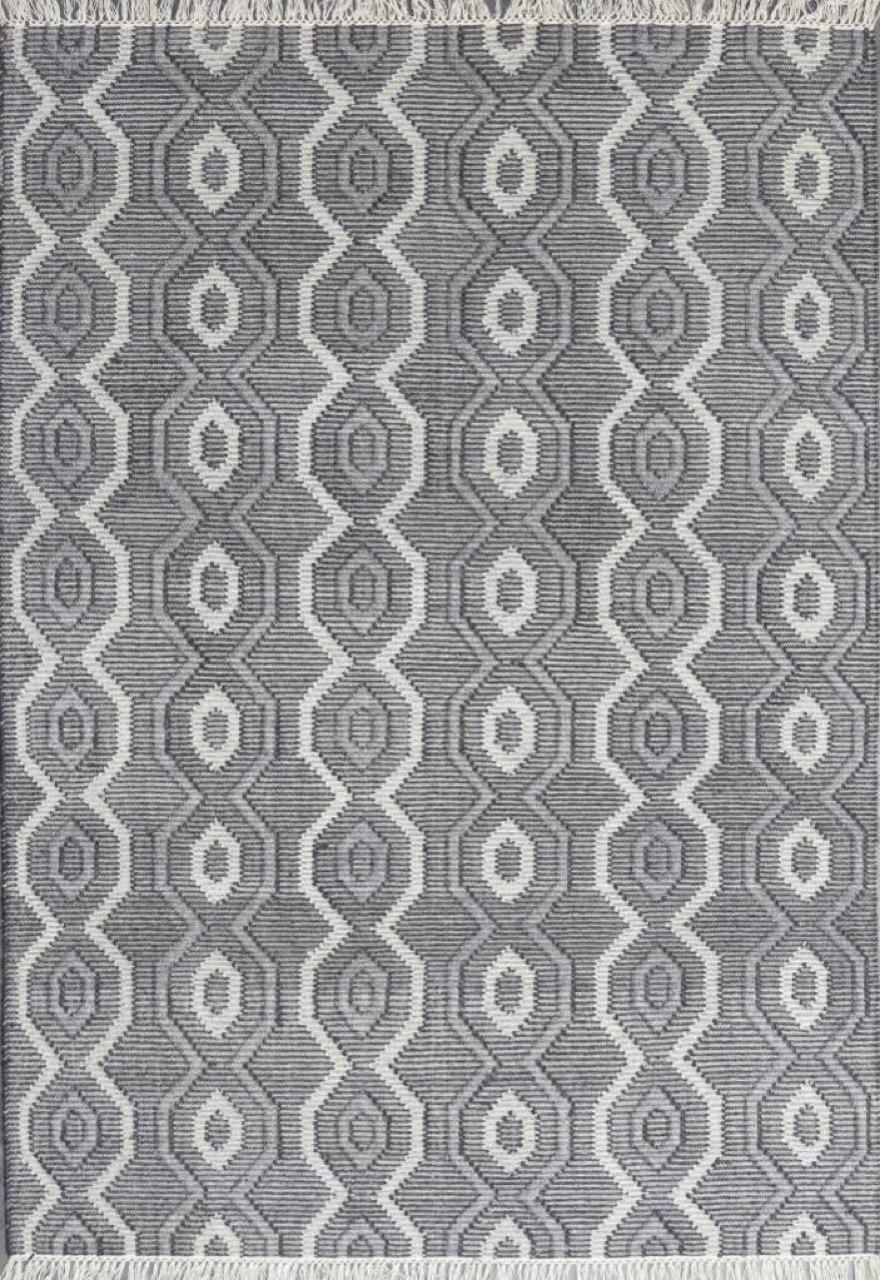 Magnifique nouveau Kilim au design géométrique scandinave et aux couleurs claires, entièrement tissé à la main avec de la laine sur une base de coton. Taille : 170 x 240 cm.