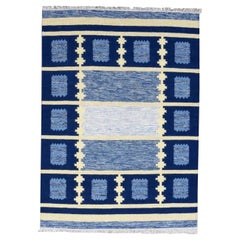 Tapis Kilim plat tissé à la main au design scandinave, Neuf