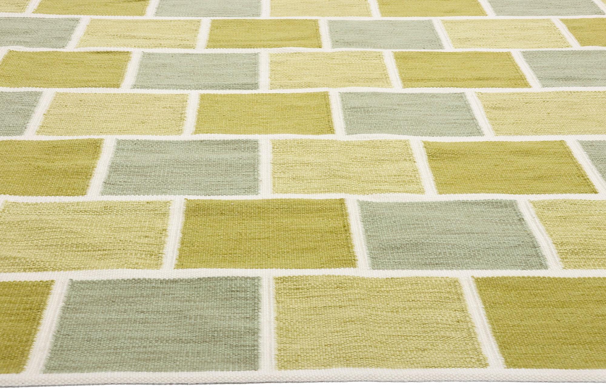 Indiano New Scandinavian Greene & Greene Kilim Röllakan di ispirazione svedese, 10'01 x 13'10 in vendita