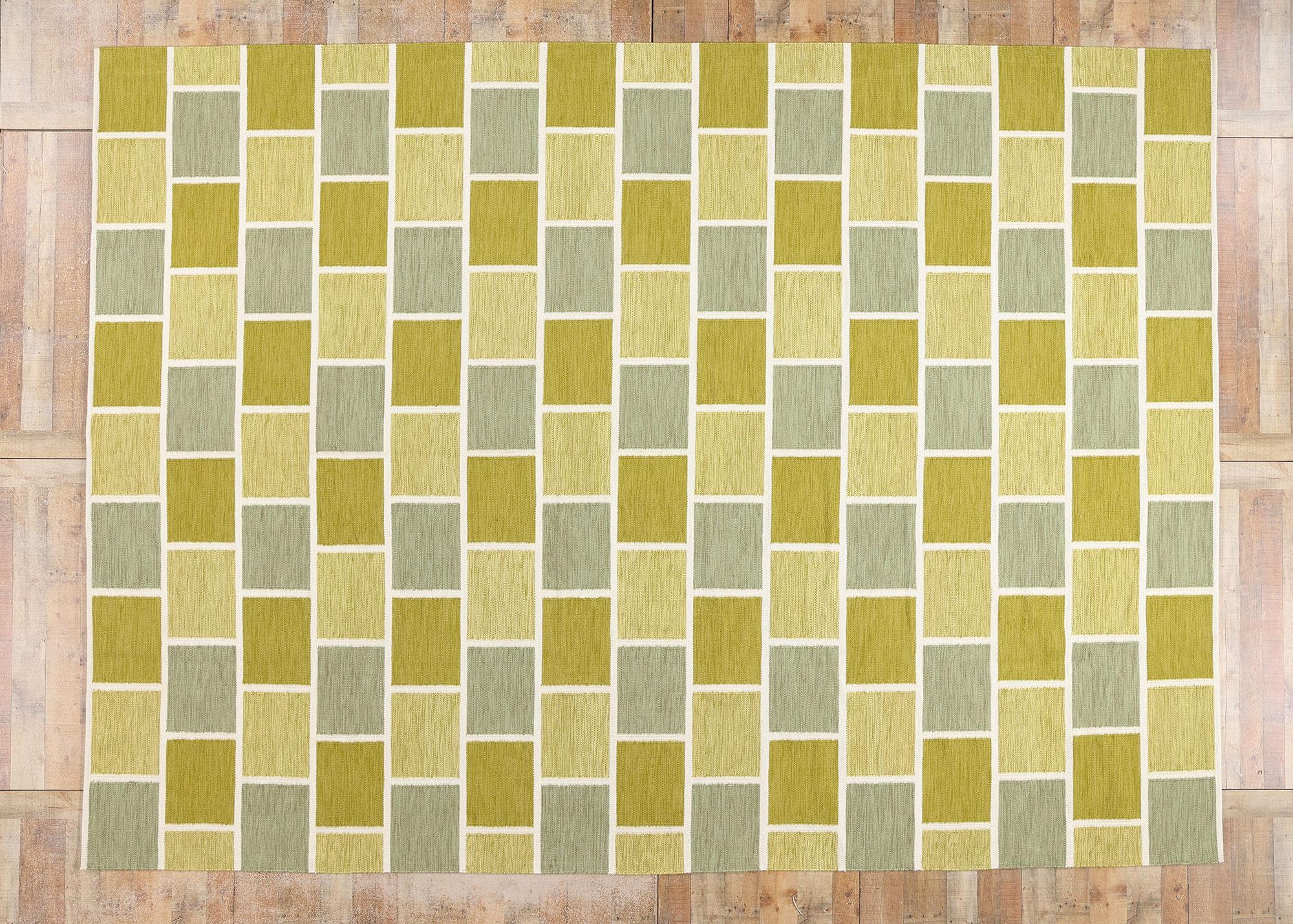 New Scandinavian Greene & Greene Kilim Röllakan di ispirazione svedese, 10'01 x 13'10 in vendita 1