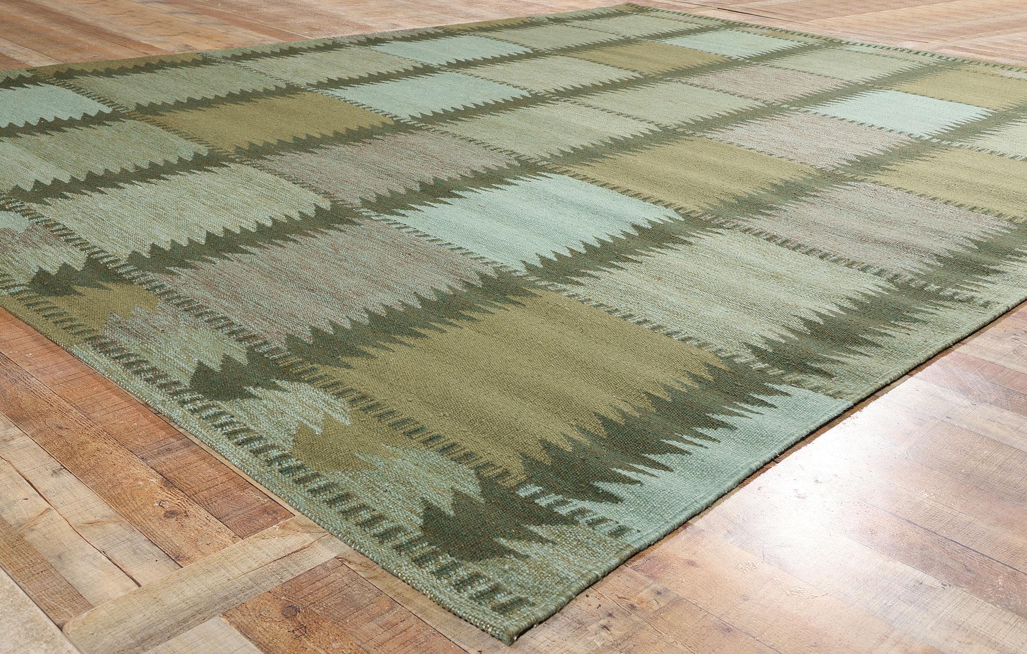 XXI secolo e contemporaneo Nuovo Kilim Röllakan di ispirazione scandinava Greene & Greene svedese in vendita