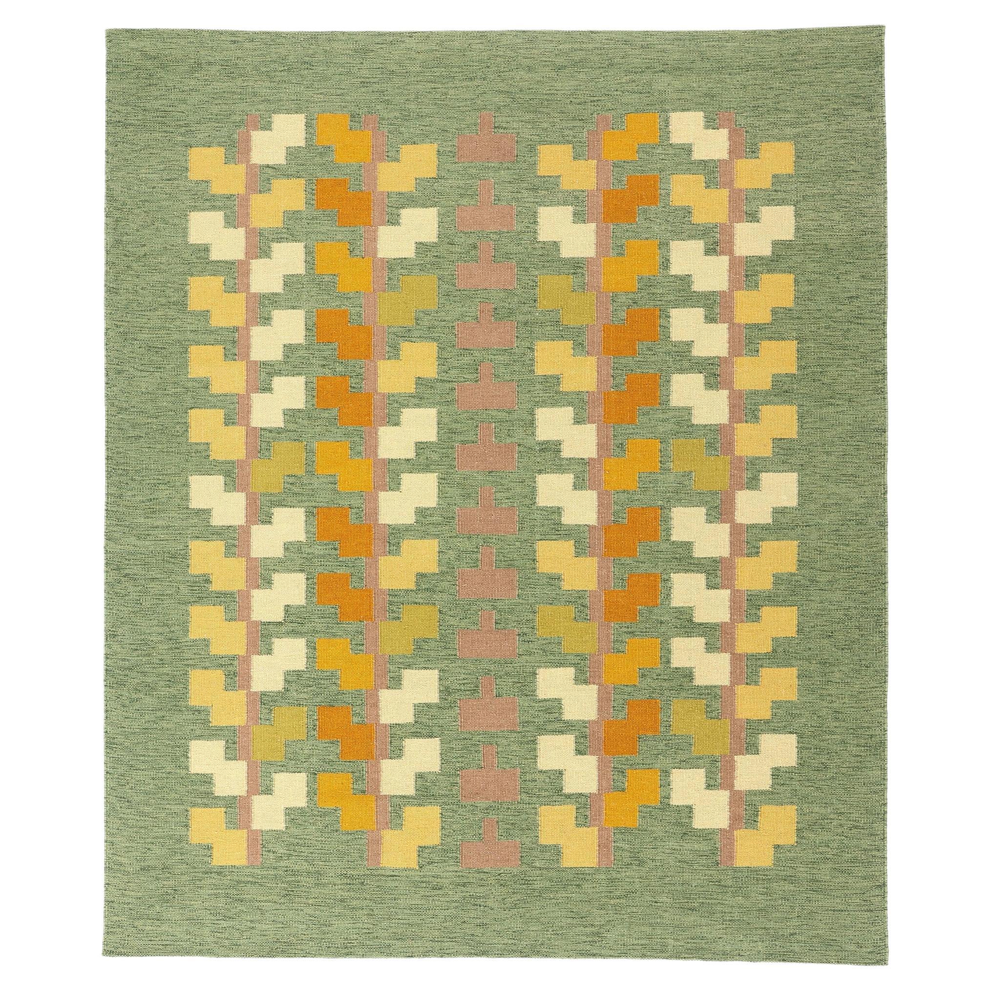 New Scandinavian Green Swedish Inspired Röllakan, Grön Dvärgbjörk For Sale