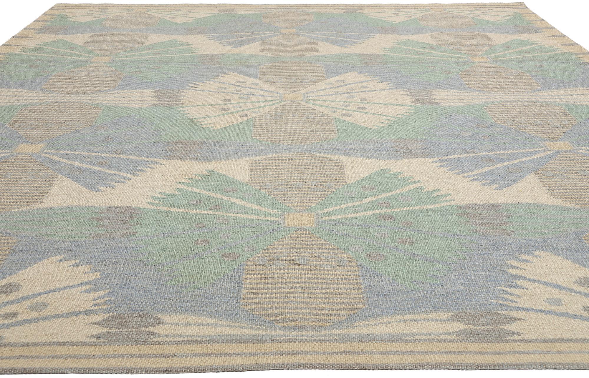 Scandinavo moderno Nuovo Kilim Röllakan di ispirazione scandinava svedese, 09'04 x 11'08 in vendita