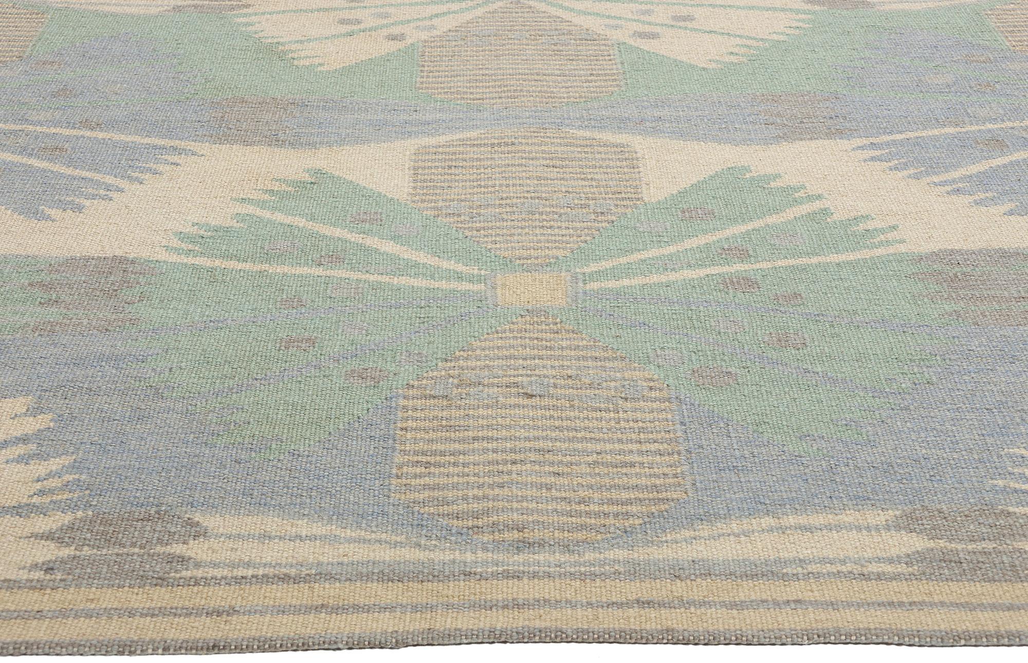 Indiano Nuovo Kilim Röllakan di ispirazione scandinava svedese, 09'04 x 11'08 in vendita
