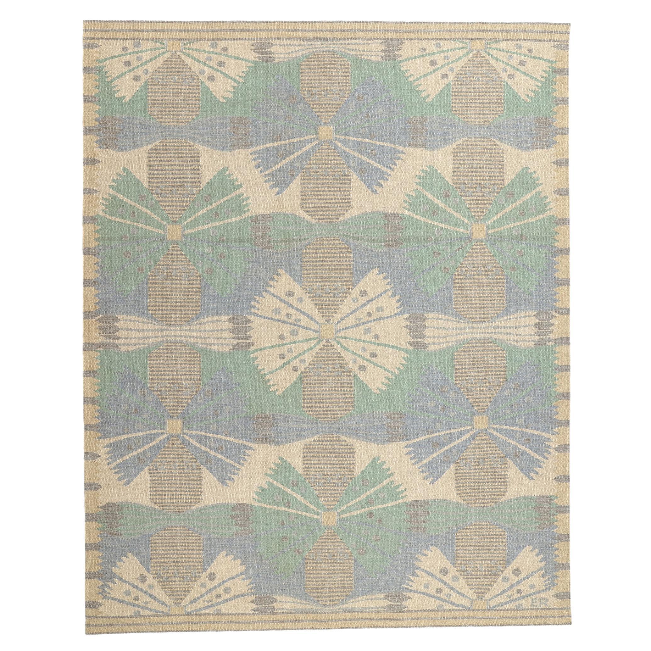 Nouveau Kilim scandinave d'inspiration suédoise Röllakan, 09'04 x 11'08