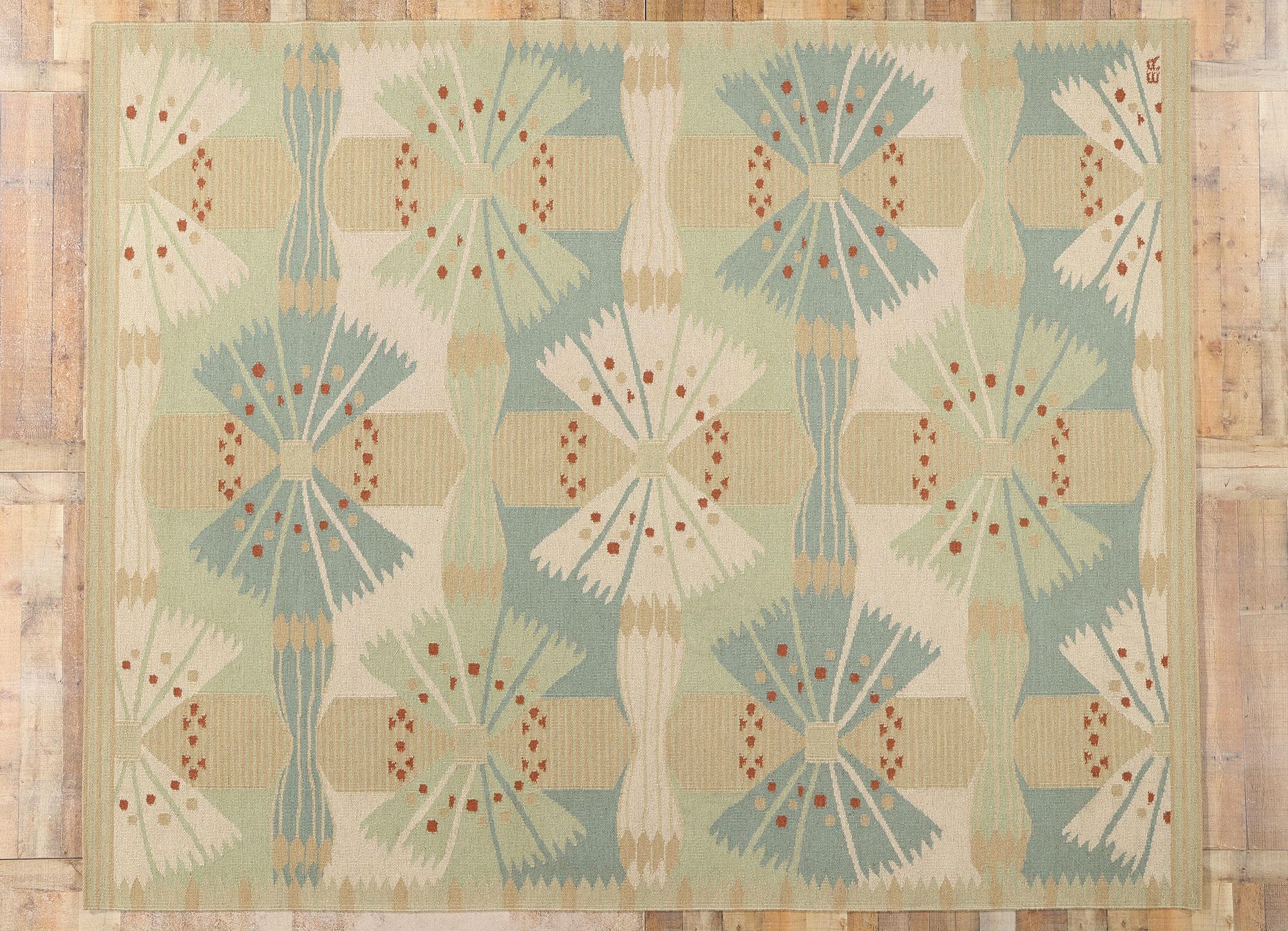 New Scandinavian Swedish Inspired Kilim Röllakan, 09'05 x 11'08 For Sale 2