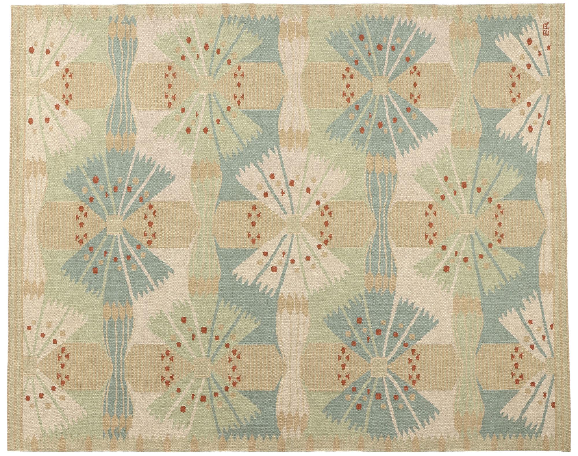 New Scandinavian Swedish Inspired Kilim Röllakan, 09'05 x 11'08 For Sale 3