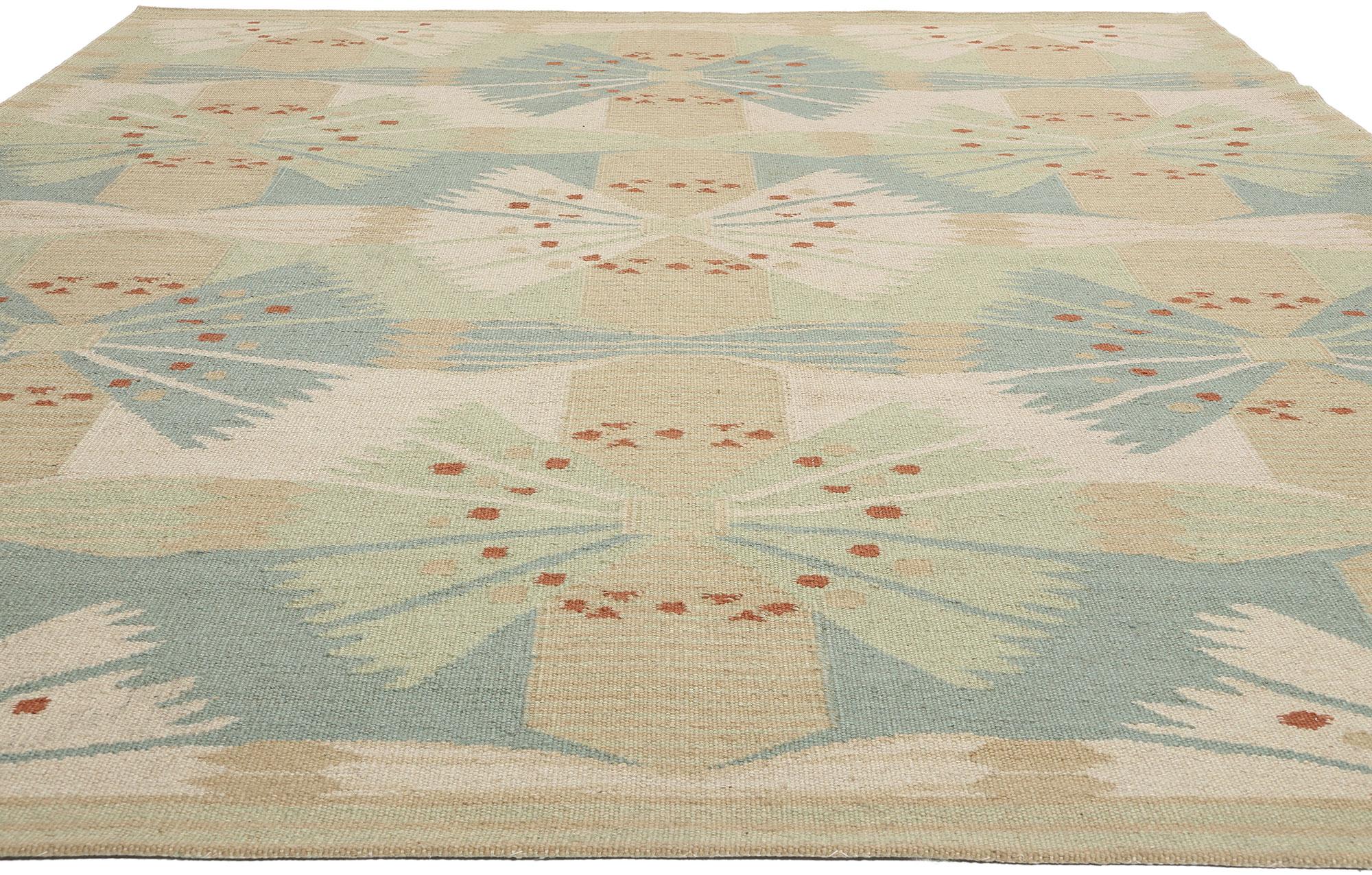 Scandinavian Modern New Scandinavian Swedish Inspired Kilim Röllakan, 09'05 x 11'08 For Sale