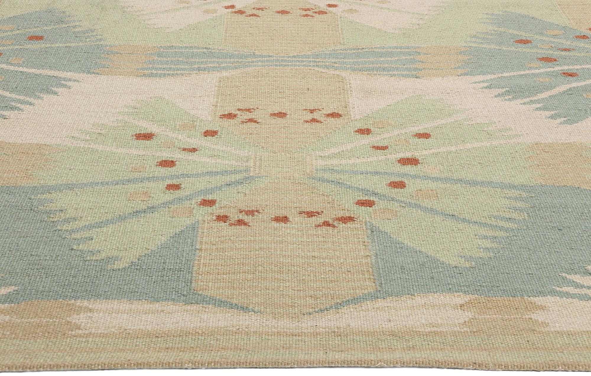 Indian New Scandinavian Swedish Inspired Kilim Röllakan, 09'05 x 11'08 For Sale
