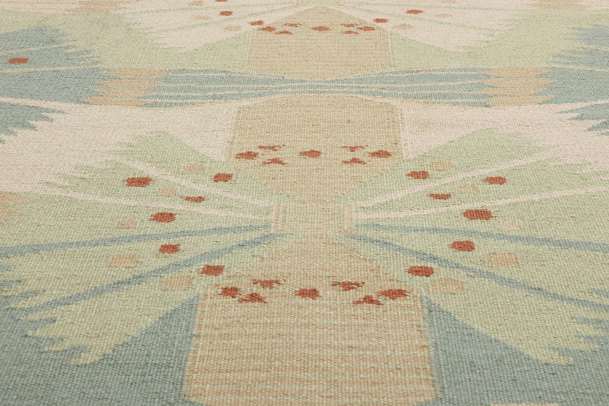 Hand-Woven New Scandinavian Swedish Inspired Kilim Röllakan, 09'05 x 11'08 For Sale