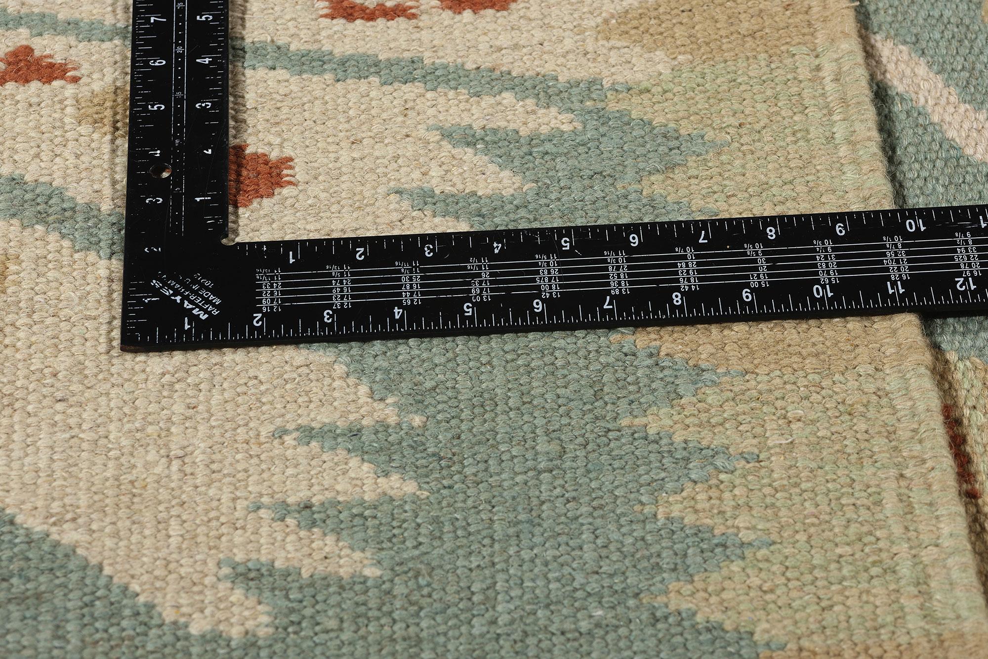 Contemporary New Scandinavian Swedish Inspired Kilim Röllakan, 09'05 x 11'08 For Sale
