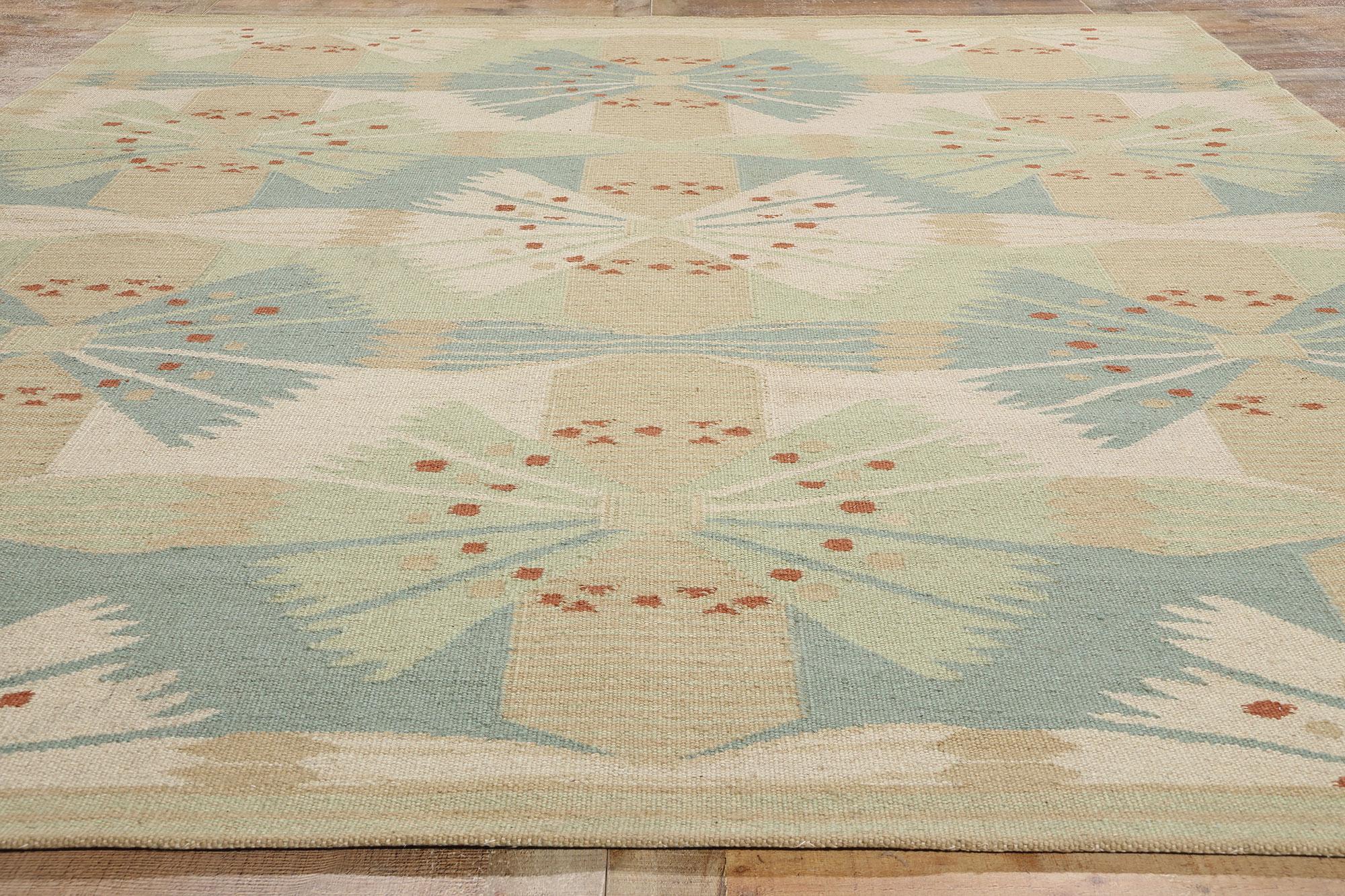 New Scandinavian Swedish Inspired Kilim Röllakan, 09'05 x 11'08 For Sale 1