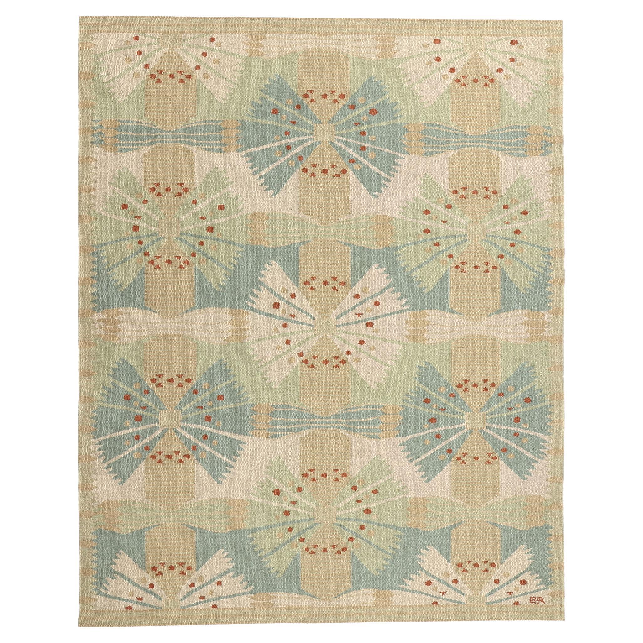 Nouveau Kilim scandinave d'inspiration suédoise Röllakan, 09'05 x 11'08