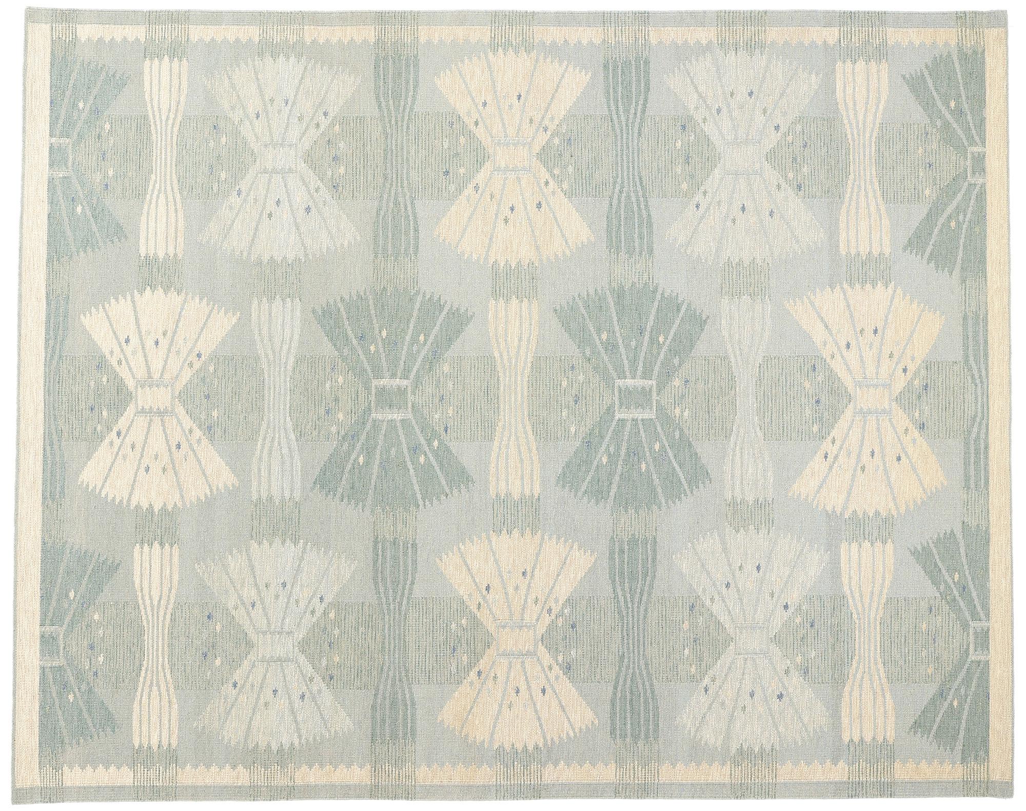 New Scandinavian Swedish Inspired Kilim Röllakan, 09'05 x 11'10 For Sale 2