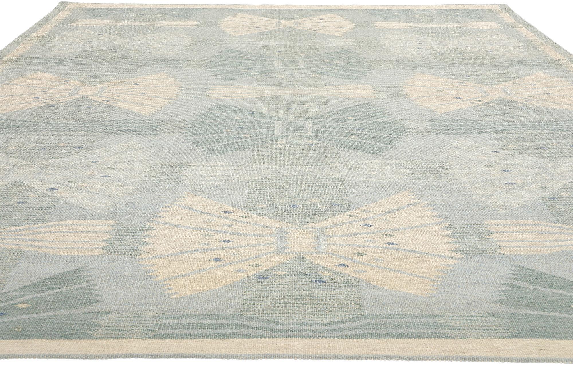 Scandinavian Modern New Scandinavian Swedish Inspired Kilim Röllakan, 09'05 x 11'10 For Sale