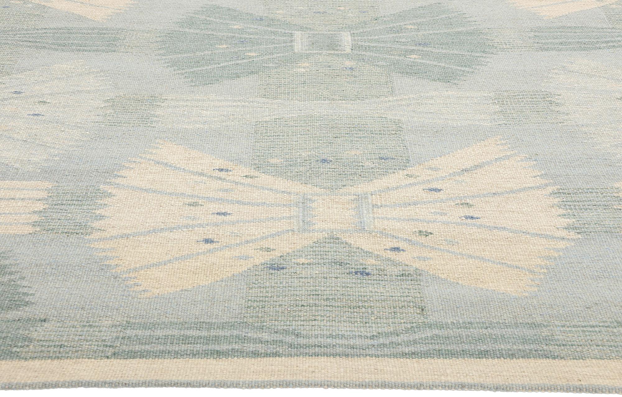 Indian New Scandinavian Swedish Inspired Kilim Röllakan, 09'05 x 11'10 For Sale