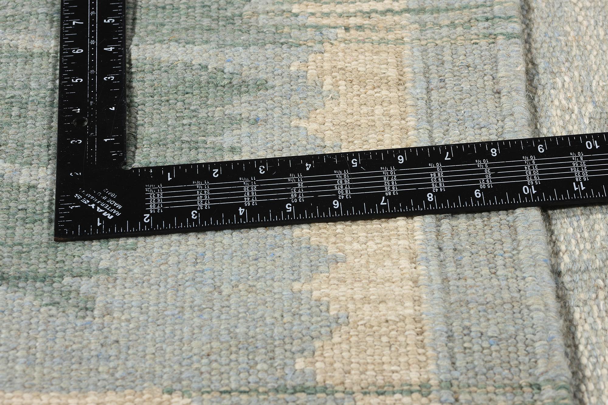 New Scandinavian Swedish Inspired Kilim Röllakan, 09'05 x 11'10 In New Condition For Sale In Dallas, TX