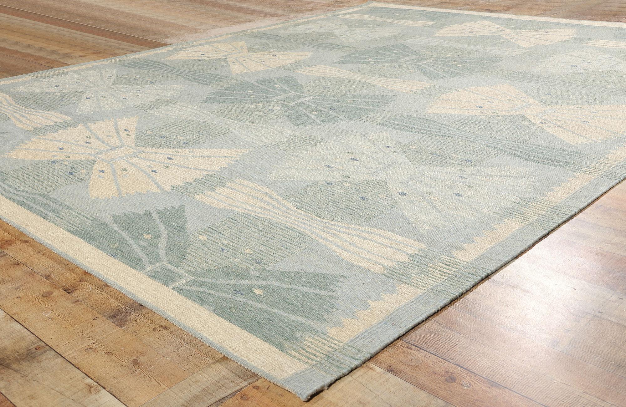 Contemporary New Scandinavian Swedish Inspired Kilim Röllakan, 09'05 x 11'10 For Sale