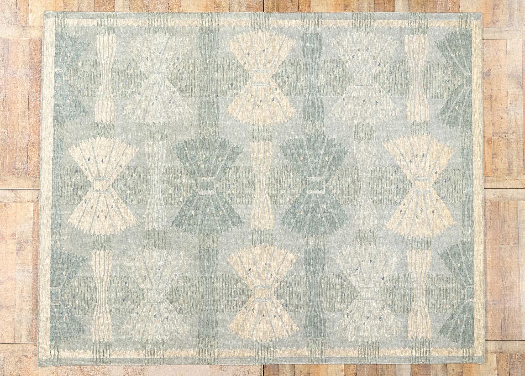 New Scandinavian Swedish Inspired Kilim Röllakan, 09'05 x 11'10 For Sale 1