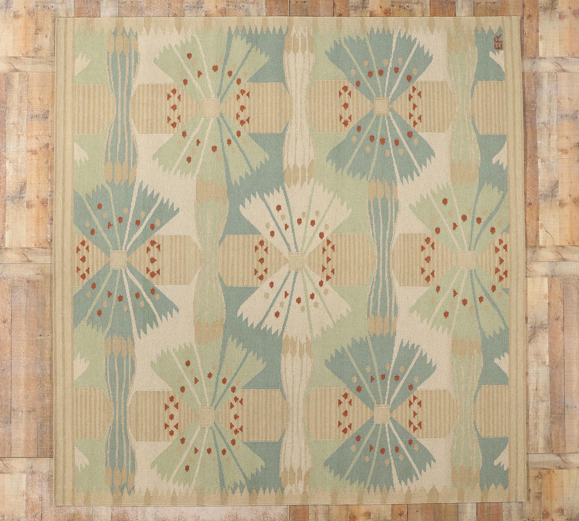 The Modern Scandinavian, ispirato al Kilim Röllakan di ispirazione svedese, 10'03 x 09'10 in vendita 2