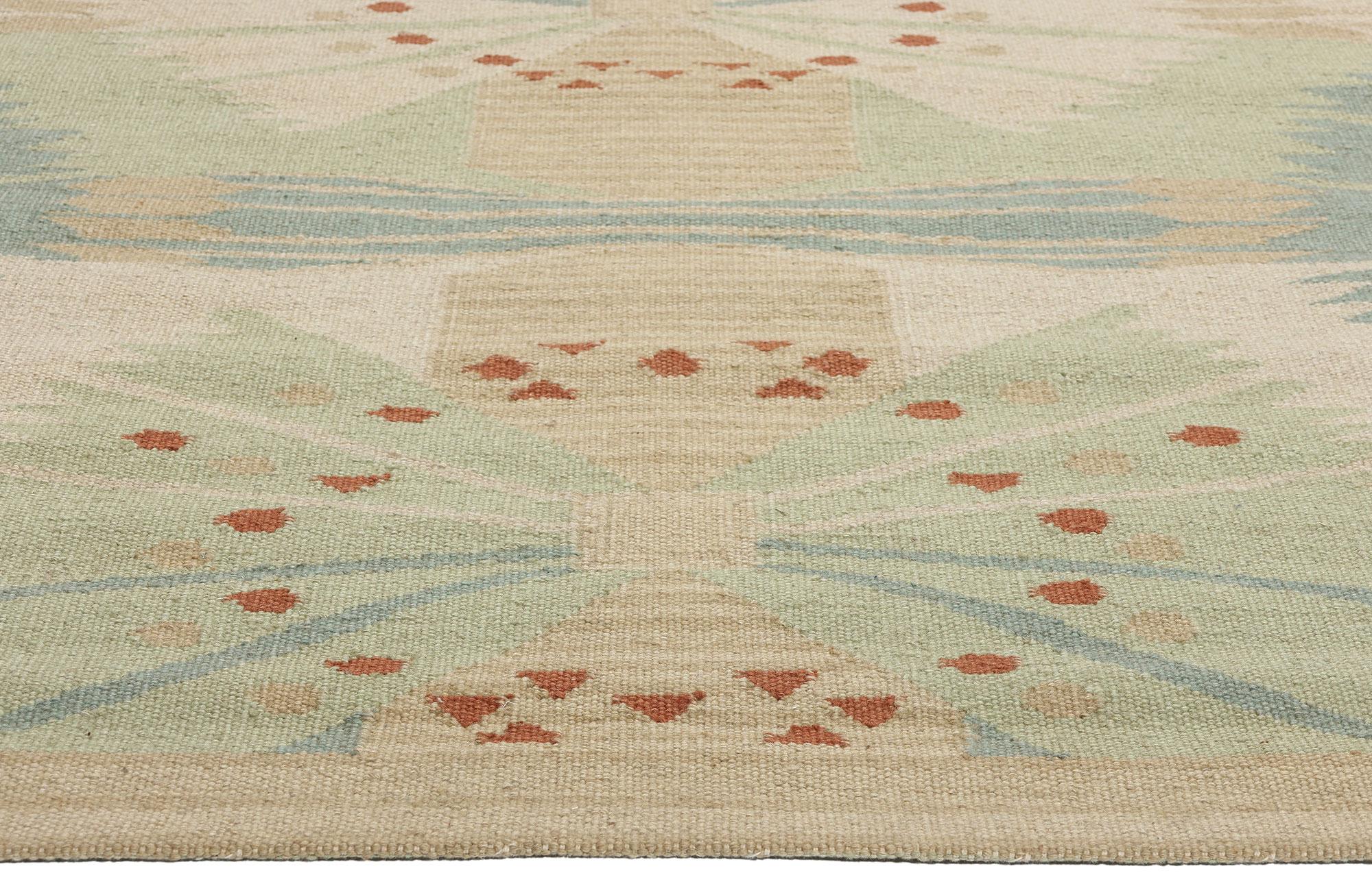 Indiano The Modern Scandinavian, ispirato al Kilim Röllakan di ispirazione svedese, 10'03 x 09'10 in vendita