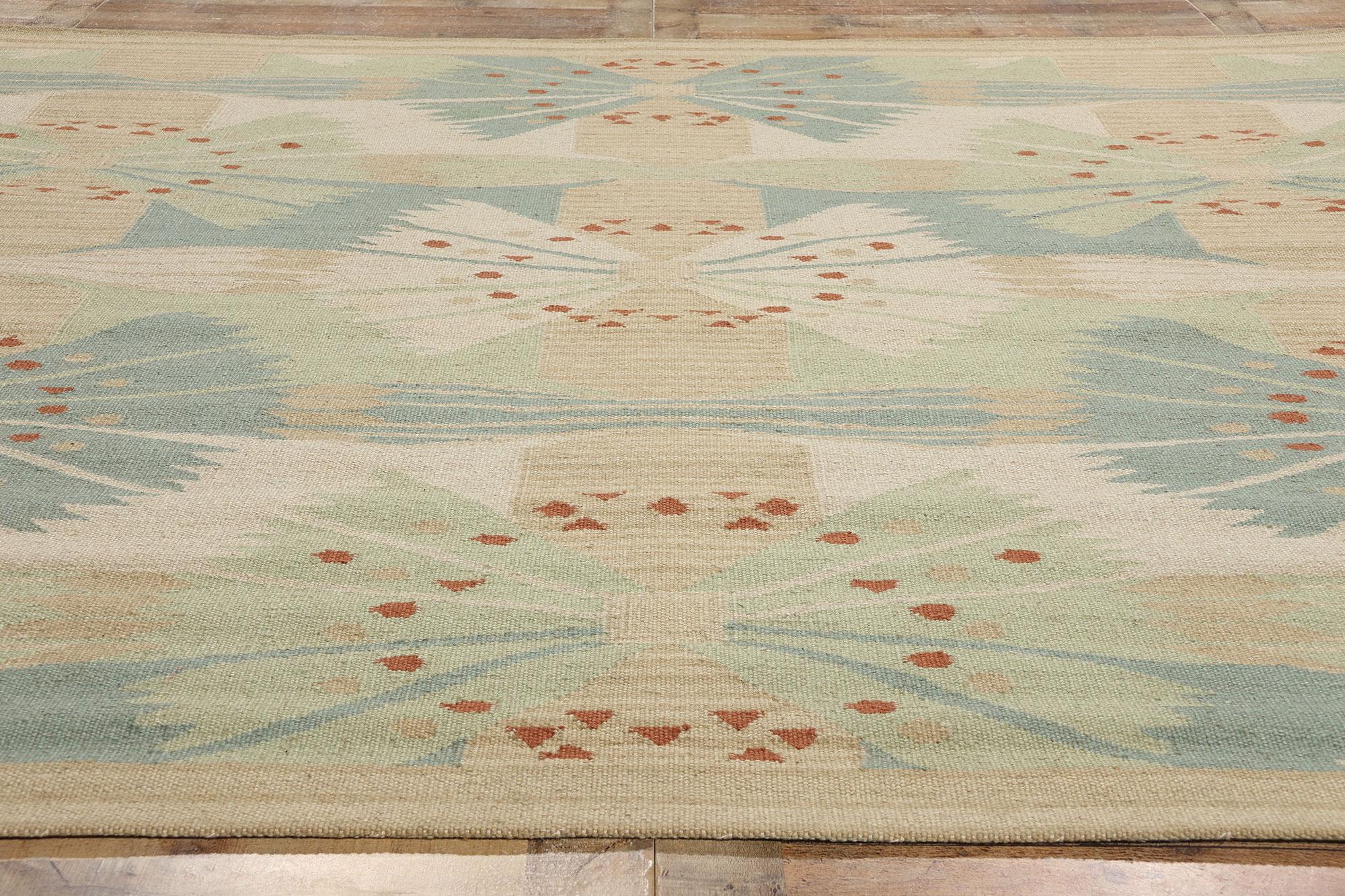 Lana The Modern Scandinavian, ispirato al Kilim Röllakan di ispirazione svedese, 10'03 x 09'10 in vendita