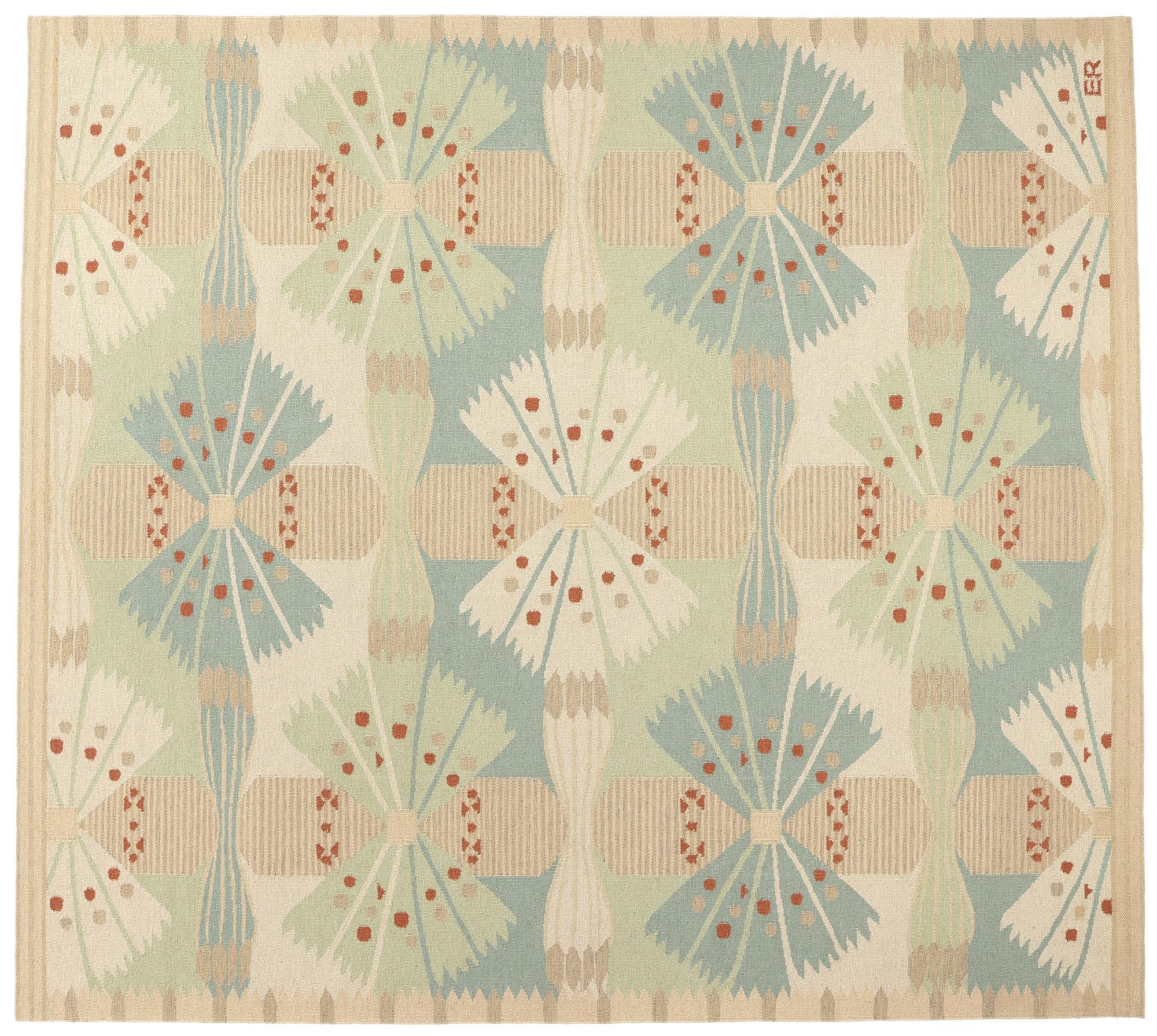 New Scandinavian Swedish Inspired Kilim Röllakan, 10'04 x 11'06 in vendita 3