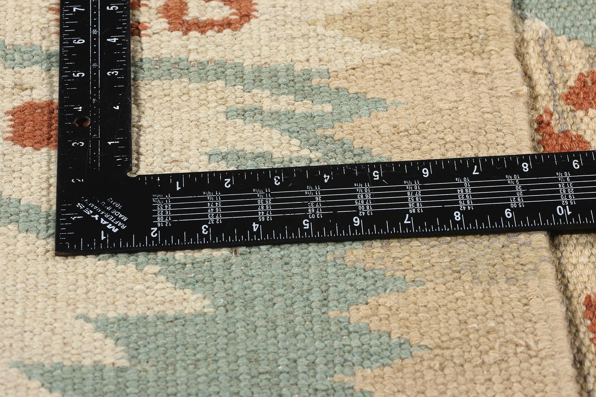XXI secolo e contemporaneo New Scandinavian Swedish Inspired Kilim Röllakan, 10'04 x 11'06 in vendita