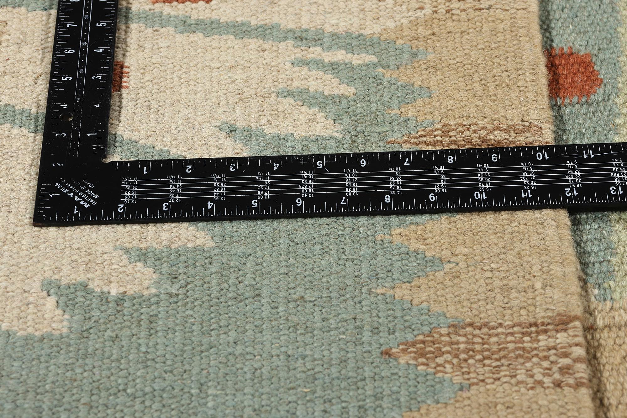 XXI secolo e contemporaneo New Scandinavian Swedish Inspired Kilim Röllakan, 10'05 x 11'08 in vendita