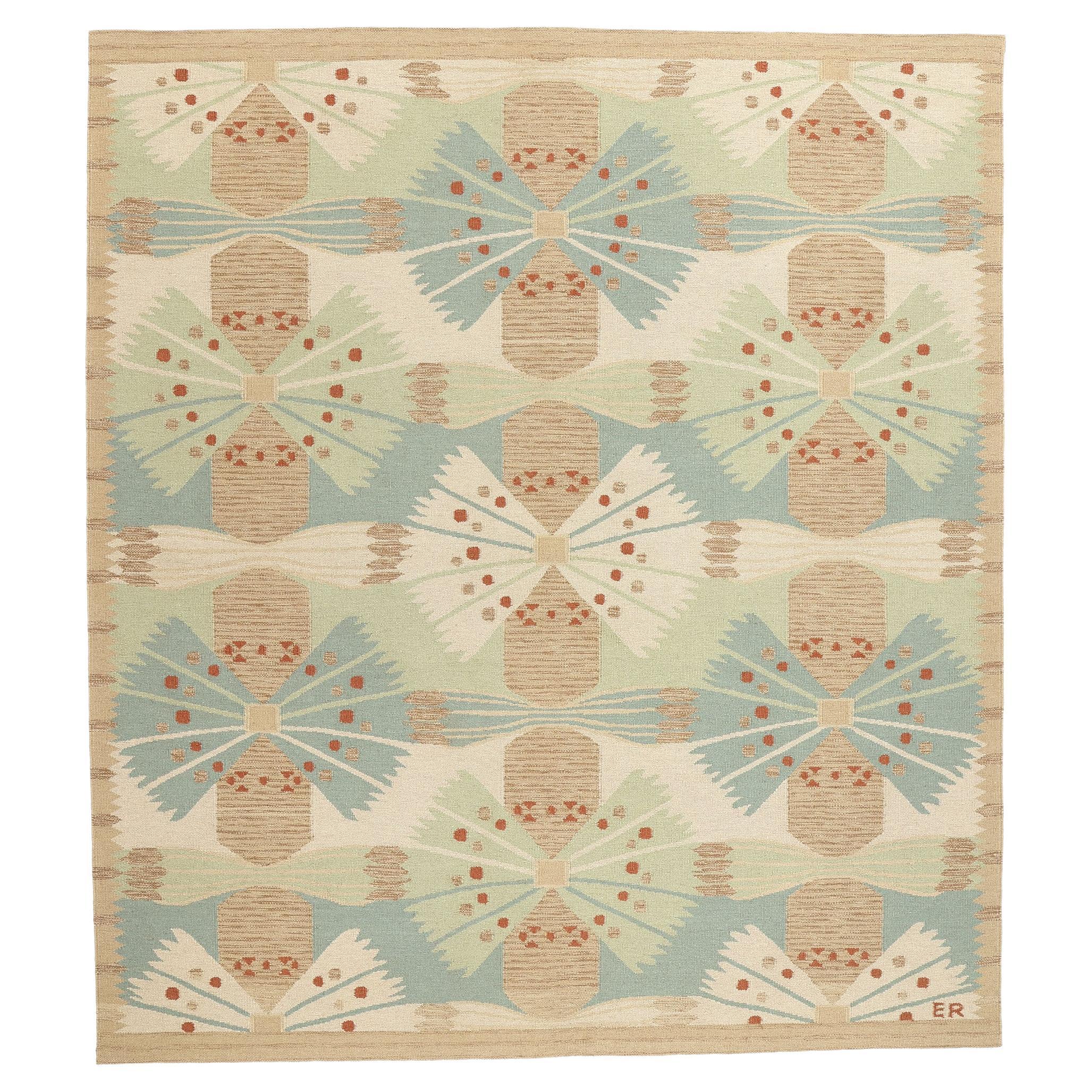 New Scandinavian Swedish Inspired Kilim Röllakan, 10'05 x 11'08