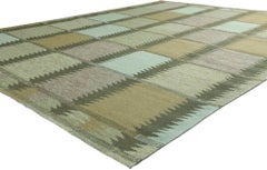 New Skandinavisch Grün Schwedisch Inspiriert Kilim Röllakan, 09'03 x 11'11