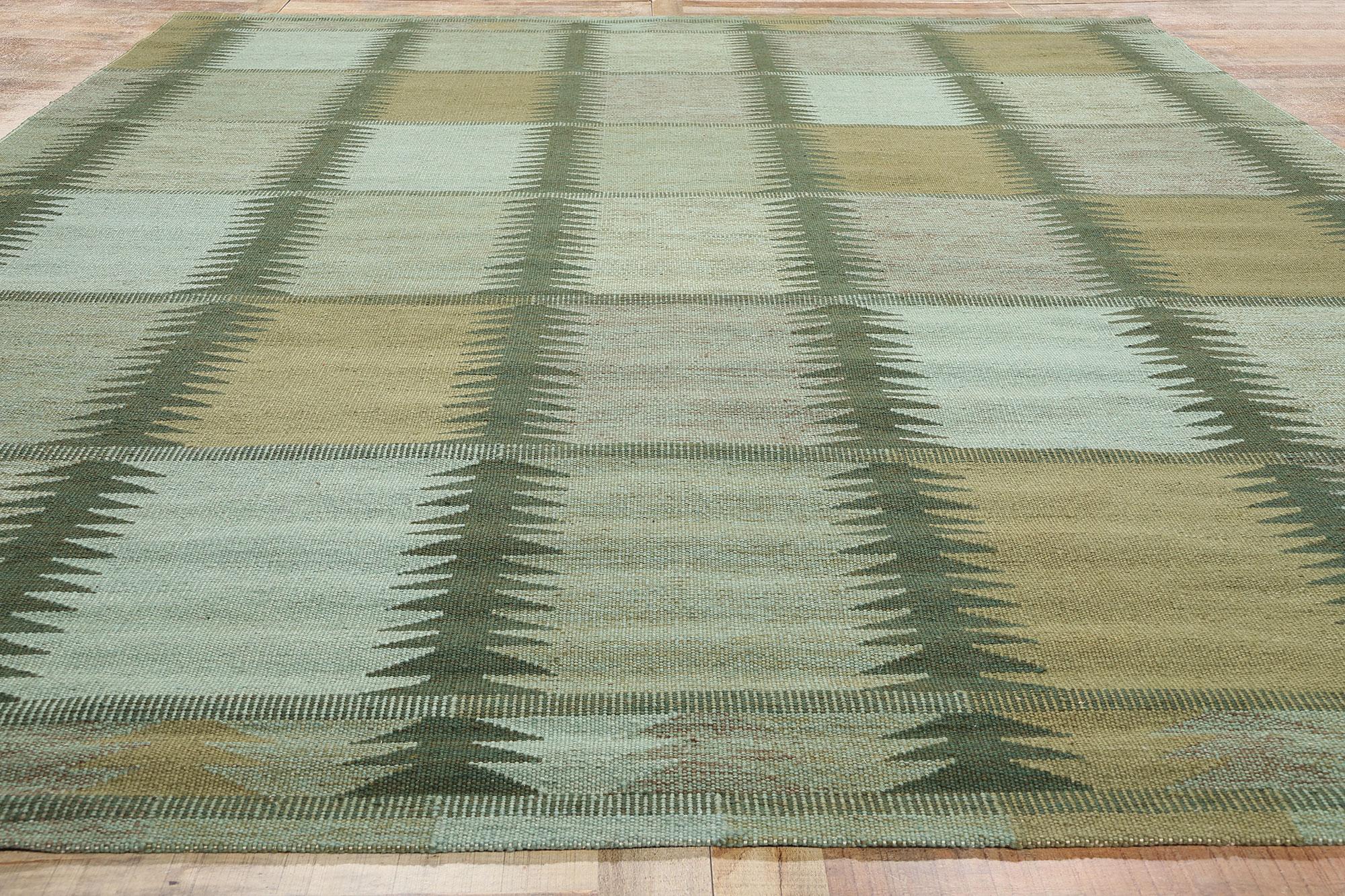 Lana New Scandinavian Greene & Greene Kilim Röllakan di ispirazione svedese, 10'02 x 13'10 in vendita