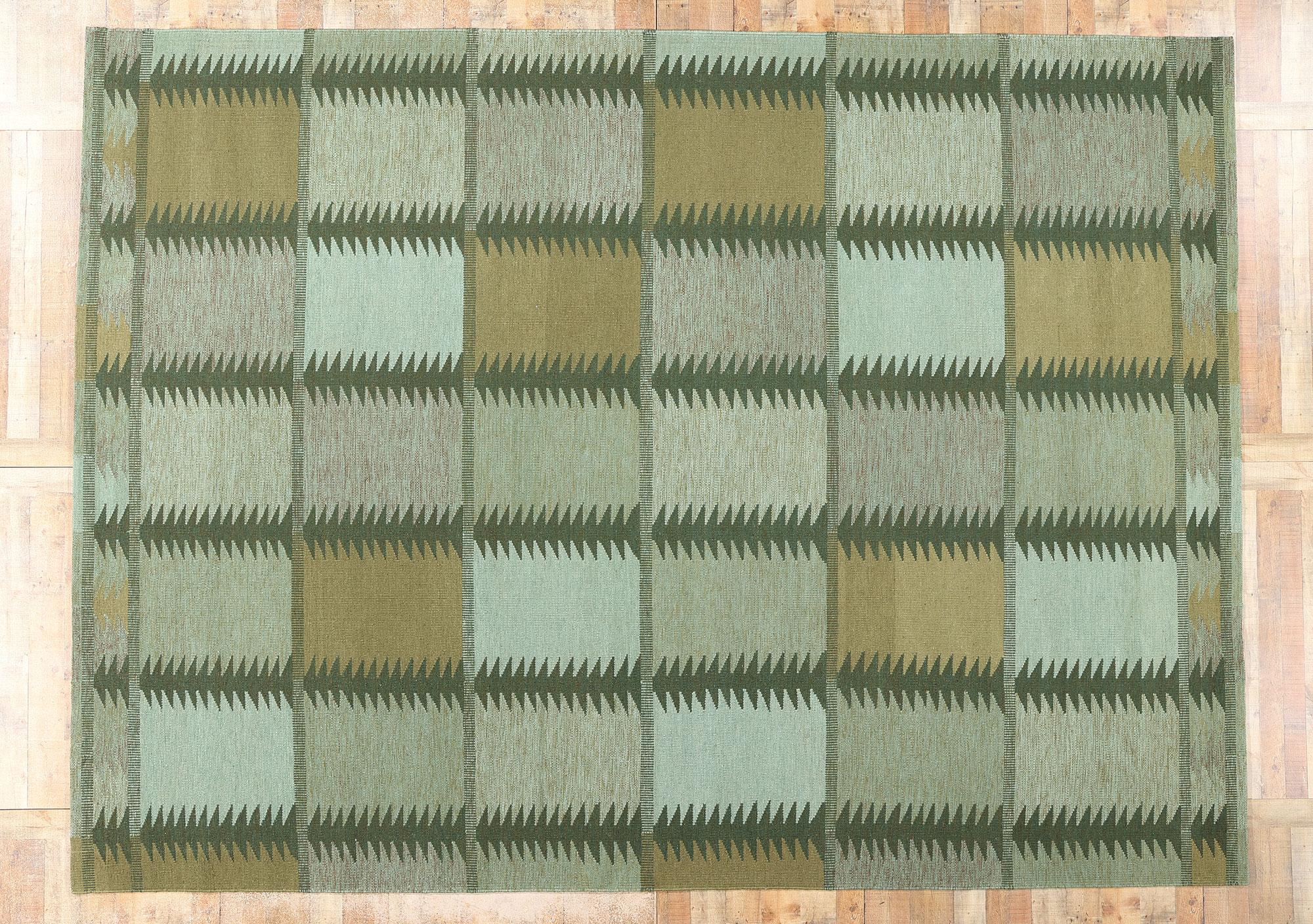 New Scandinavian Greene & Greene Kilim Röllakan di ispirazione svedese, 10'02 x 13'10 in vendita 1