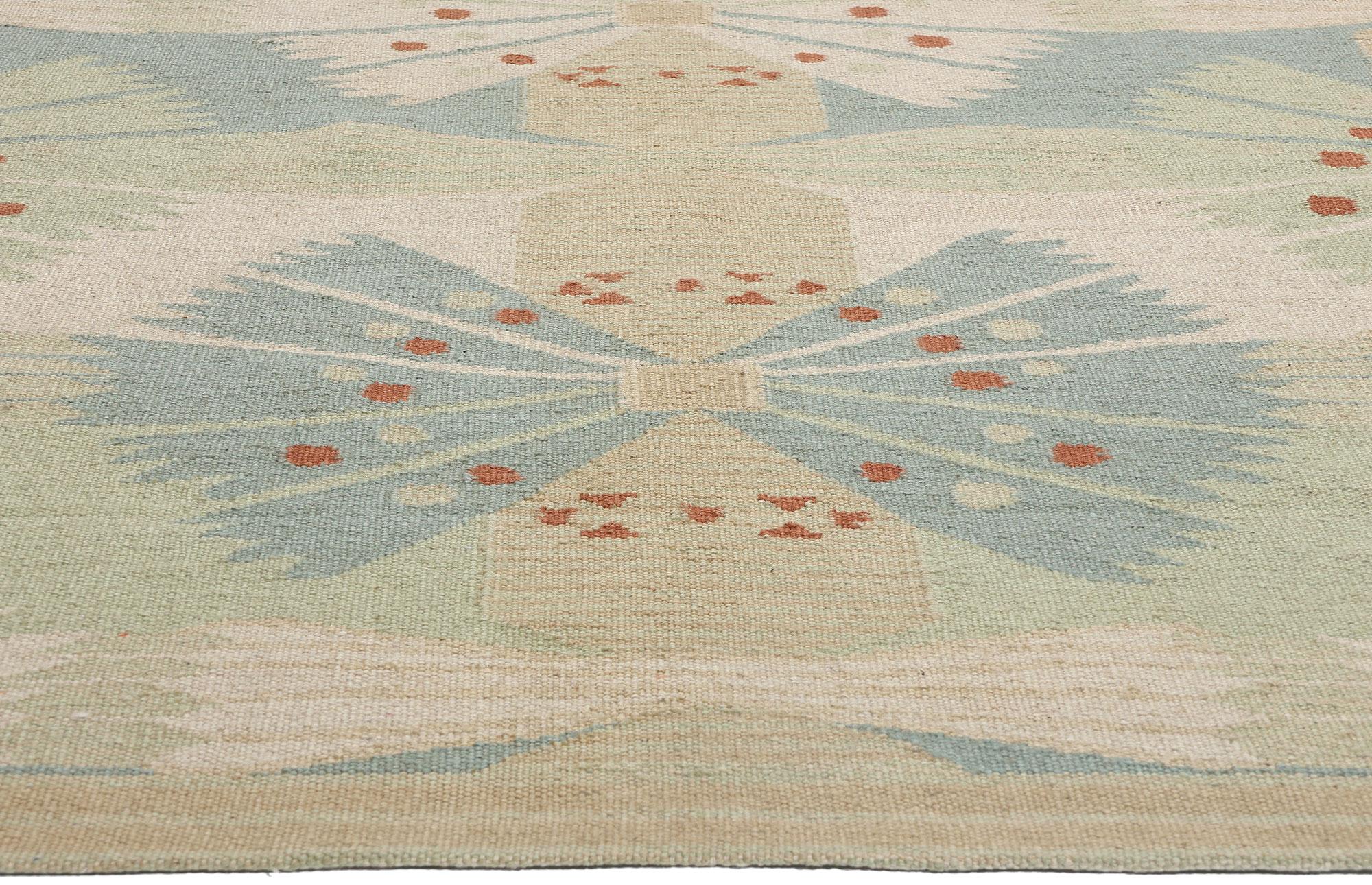 Indiano New Scandinavian Modern Style Kilim Röllakan di ispirazione svedese, 11'05 x 12'02 in vendita