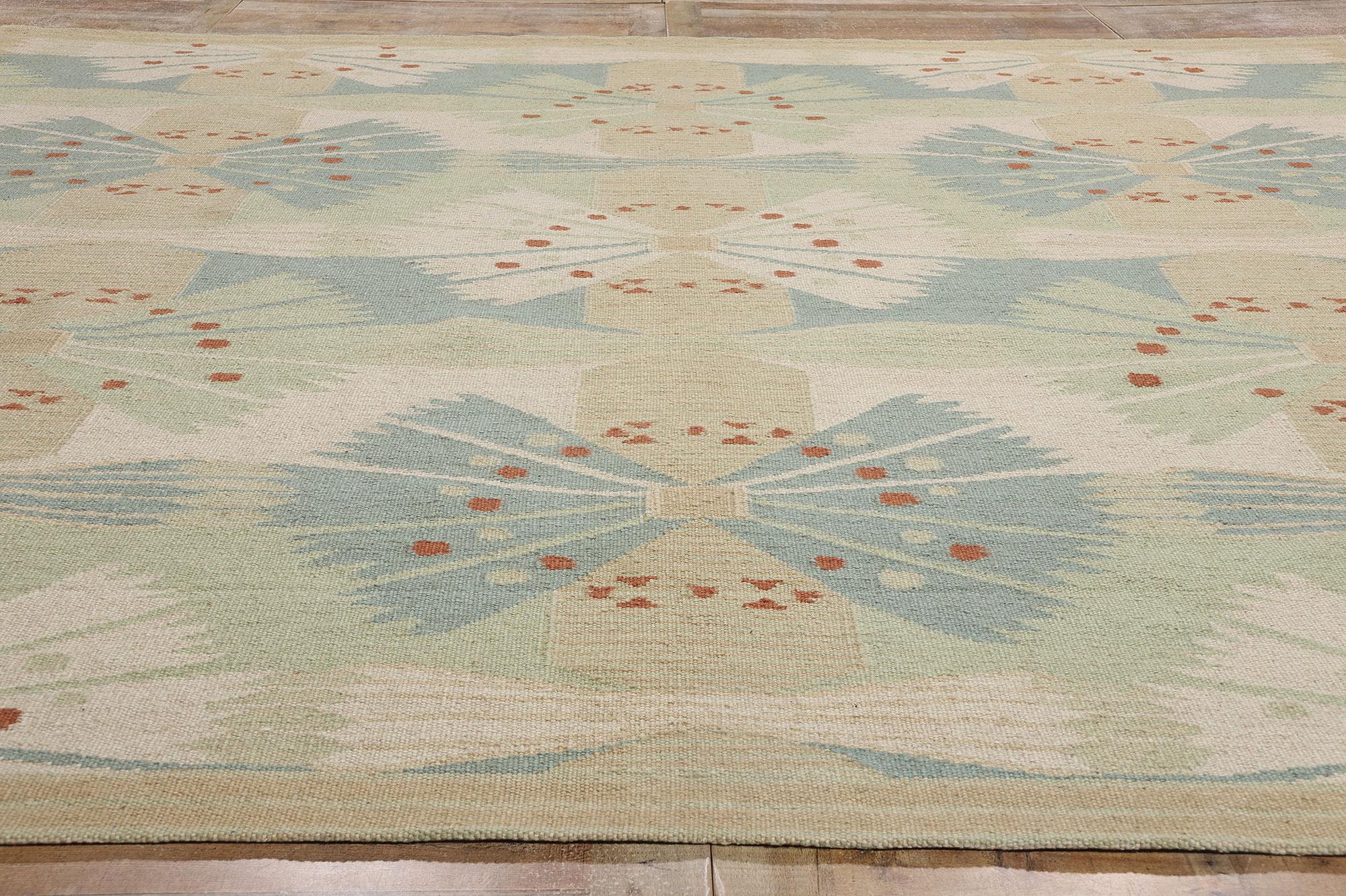 Lana New Scandinavian Modern Style Kilim Röllakan di ispirazione svedese, 11'05 x 12'02 in vendita