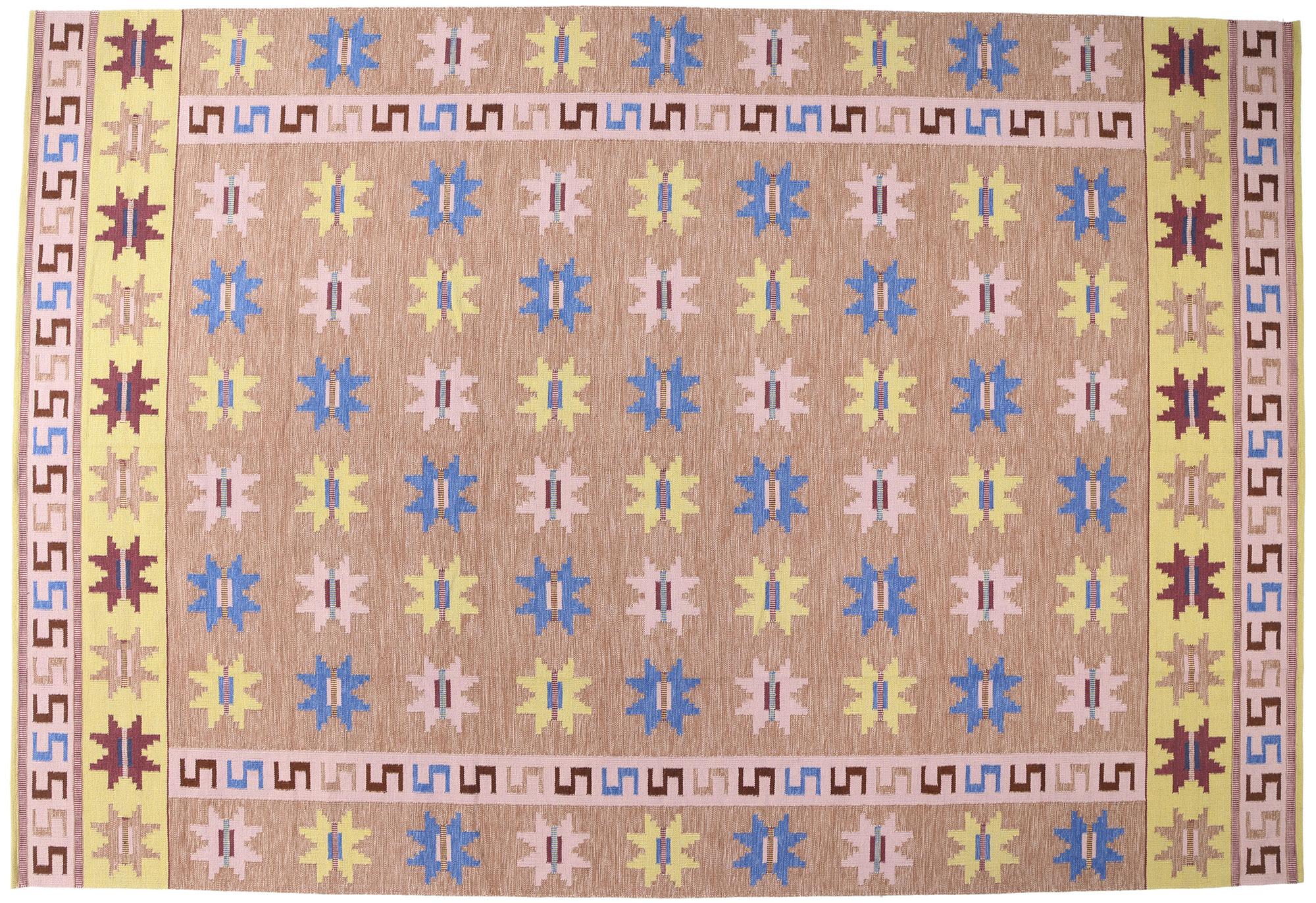 New Scandinavian Modern Swedish Inspired Flatweave Carpet In New Condition For Sale In Dallas, TX