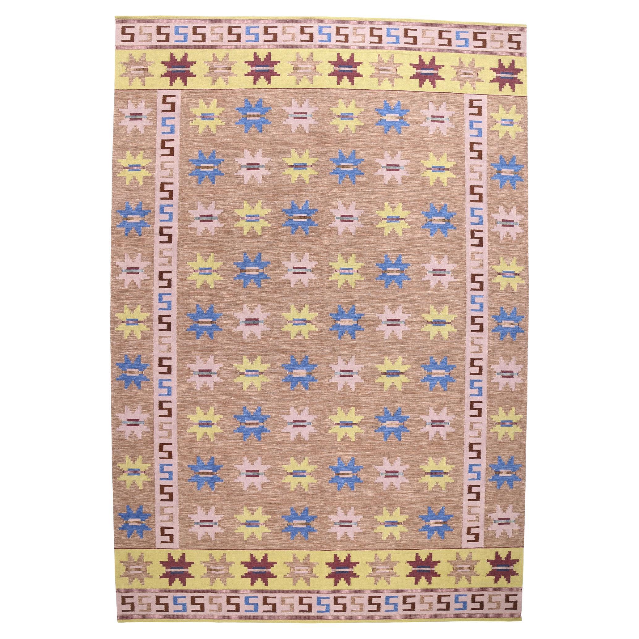 New Scandinavian Modern Swedish Inspired Flatweave Carpet