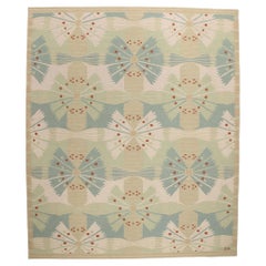 New Scandinavian Modern Swedish Inspired Kilim Röllakan, 12'04 x 14'08